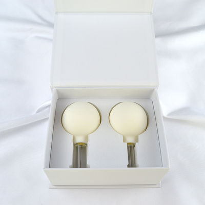 2023 Arrivi 2 pezzi di vetro silicone Cupping Set Massaggio vuoto suczione Cupping Cups per il viso da gomma e martello di massaggio