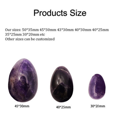 Tipo di incisione in pietre preziose Ogghe di cristallo di ametista naturale Set di 3 PCS Ogghe di giada Kegel intagliate a mano Per l'empowerment delle donne