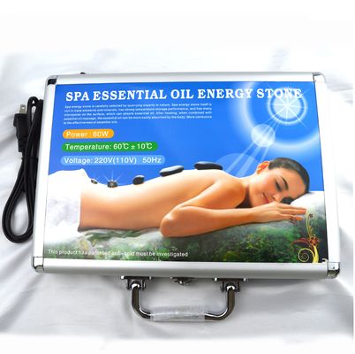 Cura della salute personale Blu Soddlite 8pcs Pietra di massaggio in scatola di riscaldamento in alluminio con calore Massaggio Pietra di energia