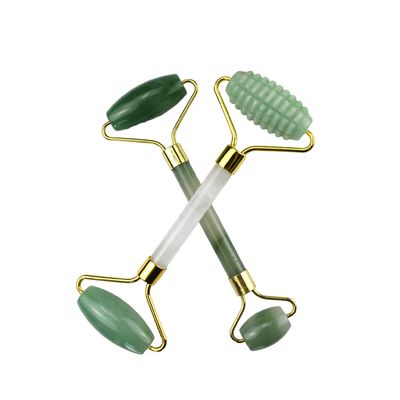 Attrezzature per massaggi facciali Verde Aventurine Gua Sha Jade Roller Stone Guasha Roller per massaggiare il viso