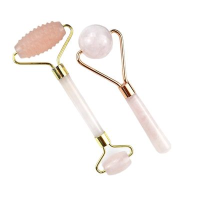 Massaggio muscolare Massaggiatore facciale 2024 Rose Quartz Naturale Jade Roller Gua Sha Strumenti con Logo personalizzato