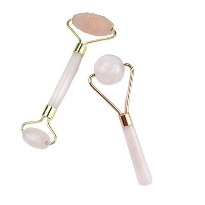 Massaggio muscolare Massaggiatore facciale 2024 Rose Quartz Naturale Jade Roller Gua Sha Strumenti con Logo personalizzato