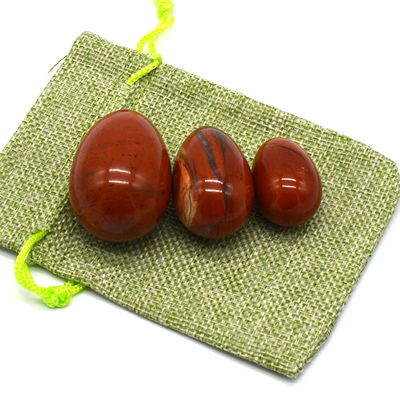 Uova di giaspo rosso Pietre naturali Pietre curative Esercizi Kegel artigianali Per le donne Uova di cristallo Yoni Set caratteristica regionale