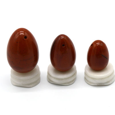 Uova di giada perforate in giaspo rosso Set di uova Yoni naturali per la salute fisiologica delle donne OEM approvato