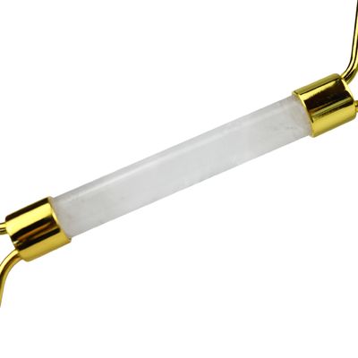 Logo personalizzato Verde Avventurino Faciale Jade Roller Gua Sha Strumenti Manico di cristallo Massaggiatore per Massaggio Faciale Occhio collo nel 2024