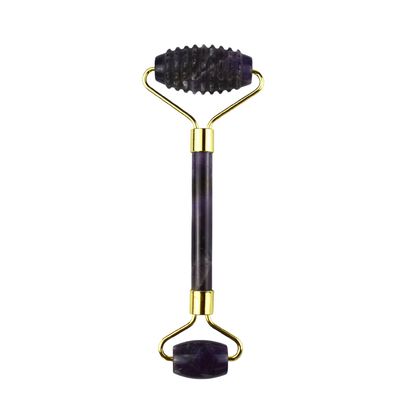 Attrezzatura per il massaggio facciale Ametista viola Gua Sha Jade Roller per il collo Roller Guasha Massaggio strumento personalizzazione in confezione scatola