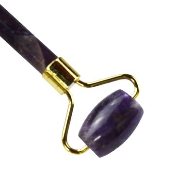 Attrezzatura per il massaggio facciale Ametista viola Gua Sha Jade Roller per il collo Roller Guasha Massaggio strumento personalizzazione in confezione scatola