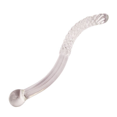Tecnica intagliata 250mm Cristallo vetro Dildo massaggio bacchetta per donne Yoni bacchetta bastone stile Feng Shui Logo personalizzato