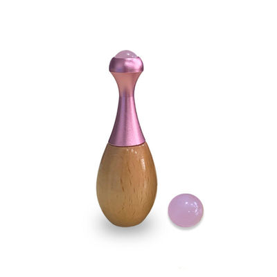 Manico di legno Jade Massage Roller Facial Gua Sha Massage Stick e Strumenti per la cura degli occhi per promuovere l'assorbimento della crema per gli occhi