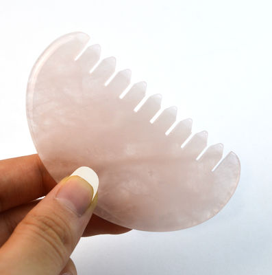 Massaggiatore Faciale Naturale Rosa Quarzo Giada pettine Capelli Gua Sha Strumenti Giada Massaggiatore Scalpo Per Massaggio Terapia Capo Alleviare la Tensione Scalp