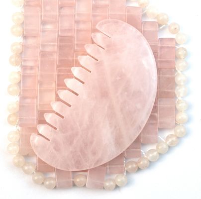 Massaggiatore Faciale Naturale Rosa Quarzo Giada pettine Capelli Gua Sha Strumenti Giada Massaggiatore Scalpo Per Massaggio Terapia Capo Alleviare la Tensione Scalp