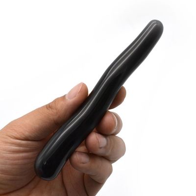 Natura Gemstone Yoni Healing Wands Black Obsidian Curved Massage Wand per la Cura dei Cristalli femminili