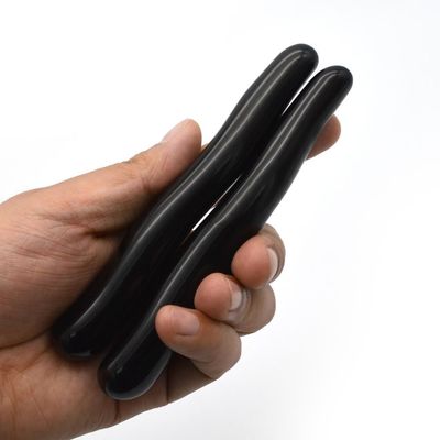 Natura Gemstone Yoni Healing Wands Black Obsidian Curved Massage Wand per la Cura dei Cristalli femminili