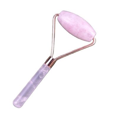 Natural Rose Quartz Face Guasha Massage Roller Gua Sha Jade Roller For Face Anti Aging Therapy Color rosa massaggiatore facciale