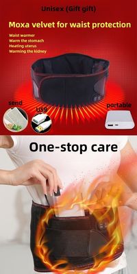 Fisioterapia a infrarossi Massaggio lombare a compressa a caldo regolabile cintura di supporto lombare per alleviare il dolore e il supporto in Blac