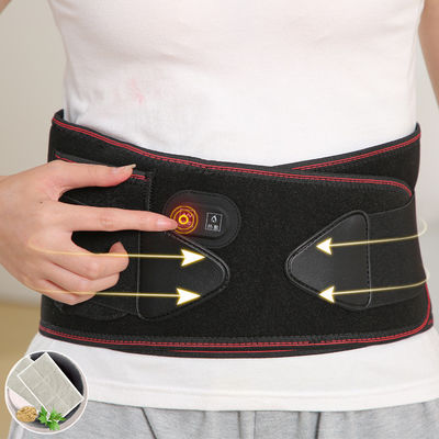 Fisioterapia a infrarossi Massaggio lombare a compressa a caldo regolabile cintura di supporto lombare per alleviare il dolore e il supporto in Blac