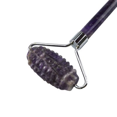 Prodotto di tendenza del massaggio muscolare 2024 Natural Amethyst Facial Roller Guasha 100% Natural Jade Massager For Face Massage Products Beauty Tools