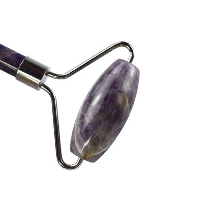 Prodotto di tendenza del massaggio muscolare 2024 Natural Amethyst Facial Roller Guasha 100% Natural Jade Massager For Face Massage Products Beauty Tools