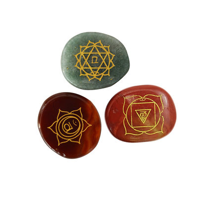 Sette pietre del chakra Reiki Set di cristalli di guarigione simbolo inciso per la trasformazione spirituale