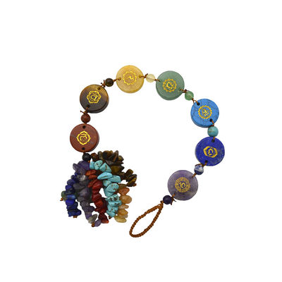 7 pietre del chakra guarigione cristallo palma di tasca pietra Reiki Balancing Pendente per l'equilibrio e l'armonia