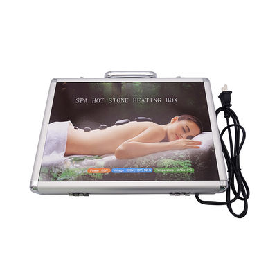 16pcs Set Spa Massaggio a pietra calda Set con scaldabagno Kit Massaggio a pietra calda basalto Set nero Con scatola di riscaldamento in alluminio