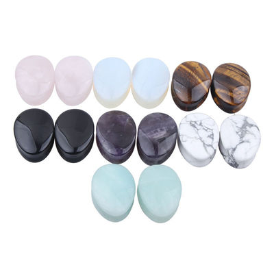 Stone Auricle Ear Expansion Pug Piercing Body Jewelry Natural Crystal Jade Stone Popolare OEM ODM Agate Plug Tunnel Gioielli