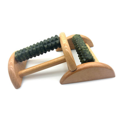 Massaggiatore a piedi a giada da legno di faggio personalizzabile 14*12,8*5,2cm Xiuyan Jade Massage Roller Portable Sole Massage Tool