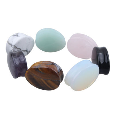 Stone Auricle Ear Expansion Pug Piercing Body Jewelry Natural Crystal Jade Stone Popolare OEM ODM Agate Plug Tunnel Gioielli