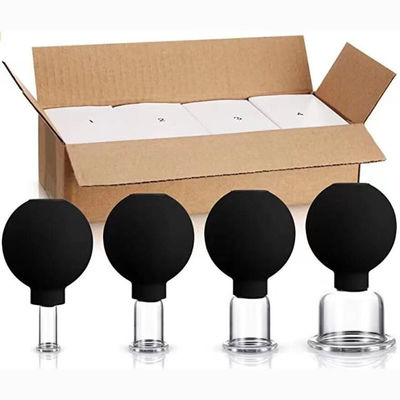 15/25/35/55mm 4 pezzi di vetro di silicone Cupping Facial Suction Set per massaggio con aspirazione a vuoto sugli occhi viso e corpo