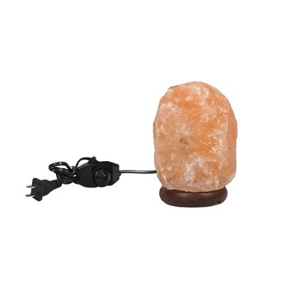Lampa di sale himalayana a base di legno massello personalizzabile USB con cristallo scolpito e tipo di scollatura a cristallo