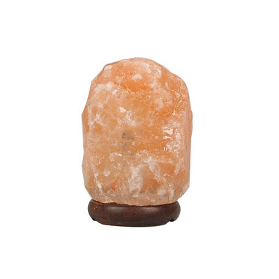 Lampa di sale himalayana a base di legno massello personalizzabile USB con cristallo scolpito e tipo di scollatura a cristallo