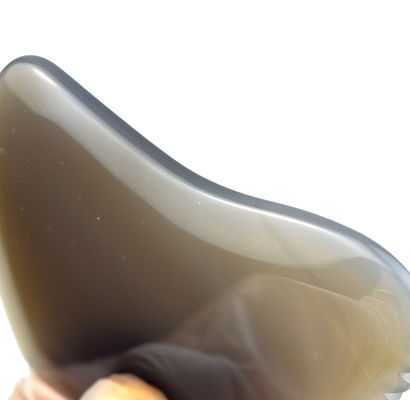 Massaggiatore Faciale Grigio Agata Giada Gua Sha Pietra per Massaggio Personalizzato Strumento di Scraping Terapia