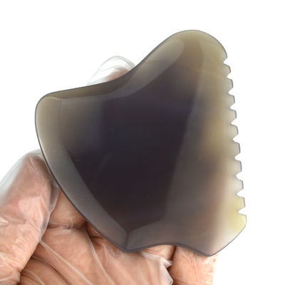 Massaggiatore Faciale Grigio Agata Giada Gua Sha Pietra per Massaggio Personalizzato Strumento di Scraping Terapia