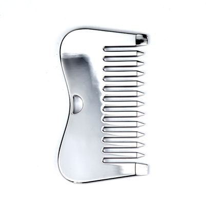 Disponibile il logo personalizzato in acciaio inossidabile in argento Scalp Massaggio Metal Gua Sha Comb per 2024 Massager Tools