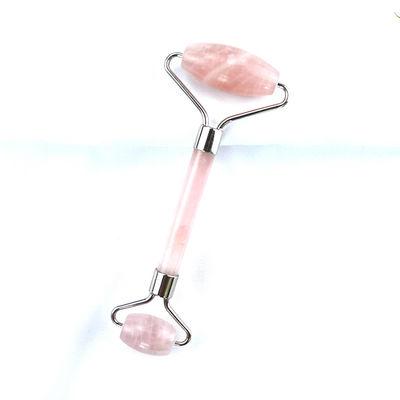 Attrezzatura per massaggi facciali Rosa Rosa Quarzo Gua Sha Massaggio Ghiaccio di Giada Naturale Roller per la terapia anti-invecchiamento Nefrite Pietra