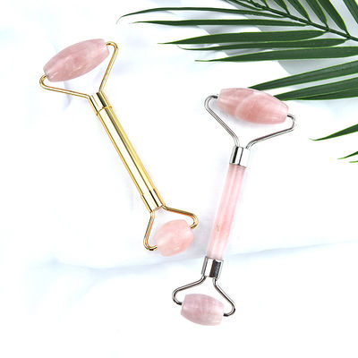 Attrezzatura per massaggi facciali Rosa Rosa Quarzo Gua Sha Massaggio Ghiaccio di Giada Naturale Roller per la terapia anti-invecchiamento Nefrite Pietra
