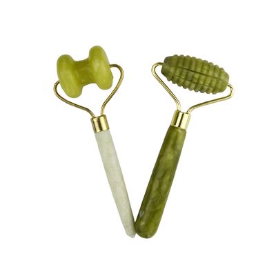 Massaggiatore Faciale Xiuyan Giada Doppio Testa Faccia Naturale Massaggio Strumento di Bellezza Faccia Giada Roller Faccia Sottile Massaggiatore Strumento di Rilassamento