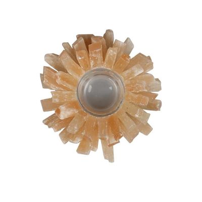 Candelabro da collezione in fluorito giallo per la decorazione domestica