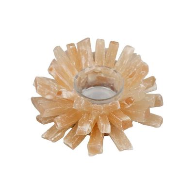 Candelabro da collezione in fluorito giallo per la decorazione domestica