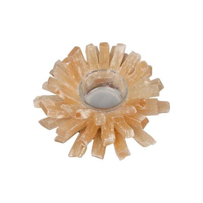 Candelabro da collezione in fluorito giallo per la decorazione domestica