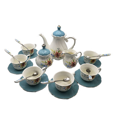 Incantevole tema floreale Set di tè in porcellana cinese in colore bianco Perfetto per i regali di nozze 23*22/15*10/6.5*14.5/11*12.5cm