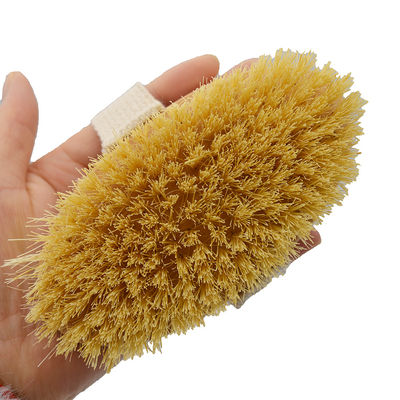 Spazzola per il corpo secco Sisal Bristle per esfoliare la cellulite e massaggiare la pelle secca in colore legno