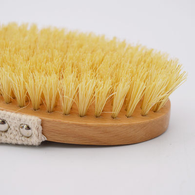 Spazzola per il corpo secco Sisal Bristle per esfoliare la cellulite e massaggiare la pelle secca in colore legno