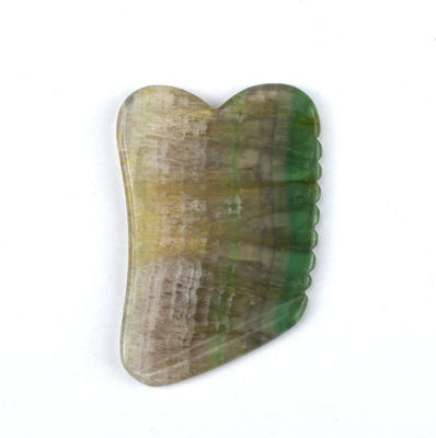 Pietra di massaggio cura della pelle Arco Iris Fluorito Naturale Gua Sha Board per massaggio del cuoio capelluto e del viso