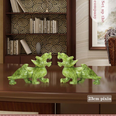 Figura regionale Par di giada naturale Pixiu ufficio interno Feng Shui Giada intaglio artigianato giada ornamenti Feng Shui Pixiu