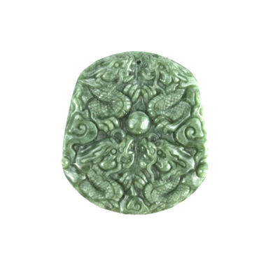 Dragone intagliato di smeraldo naturale Amuleto fortunato Pendente Collare per donne Uomini Bracciale Gioielli di giada con simboli significativi