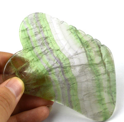 Pietra di massaggio cura della pelle Arco Iris Fluorito Naturale Gua Sha Board per massaggio del cuoio capelluto e del viso