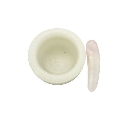 Tecnica Maschera di Giada Bianca Naturale lucidata Tazza e Spatula Set per la perfetta consistenza della maschera