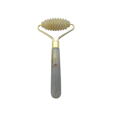Logo del Cliente 100% Grigio Naturale Agate Roller Giadeite Cristallo Contenitore di Bellezza Massaggio bastone attrezzature per la cura della salute del viso