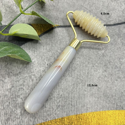 Logo del Cliente 100% Grigio Naturale Agate Roller Giadeite Cristallo Contenitore di Bellezza Massaggio bastone attrezzature per la cura della salute del viso
